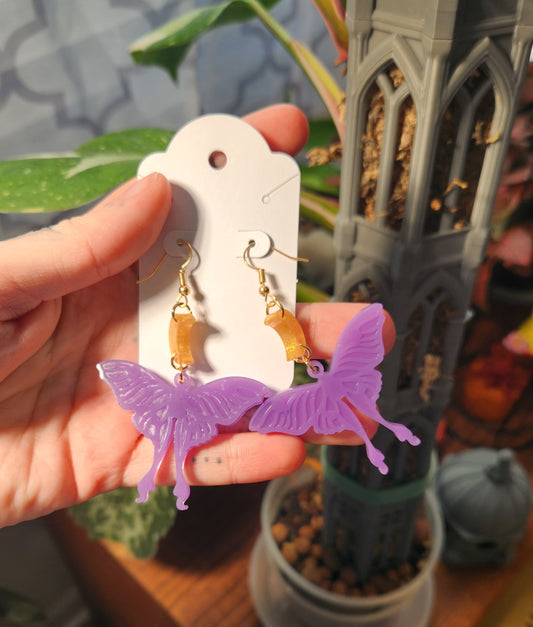 Resin Moth earrings