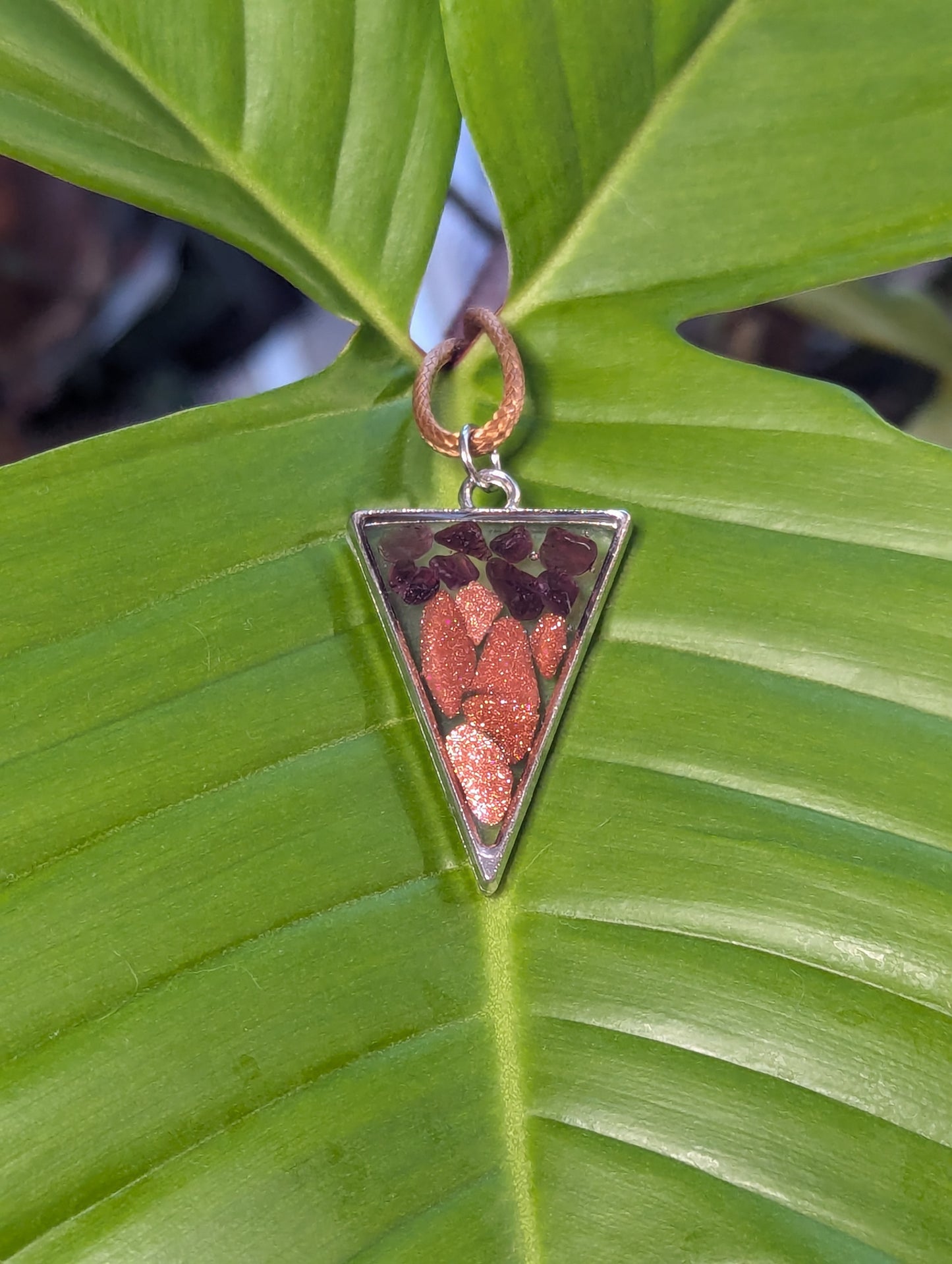 Goldstone and Rhodanite necklace