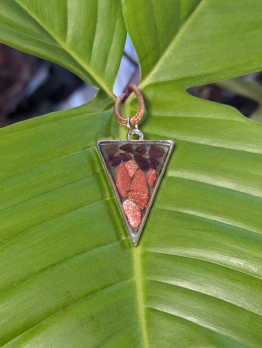 Goldstone and Rhodanite necklace